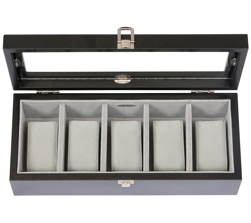 Mele & Co. Tate Glass Top Watch Box in Java Finish — View 4