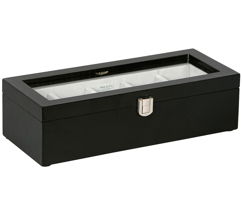 Mele & Co. Tate Glass Top Watch Box in Java Finish — View 3