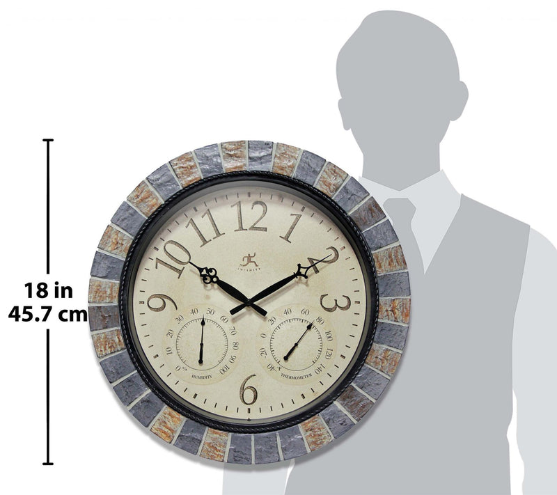 Infinity Instruments 18" Clock with HygrometerThermometer — View 4