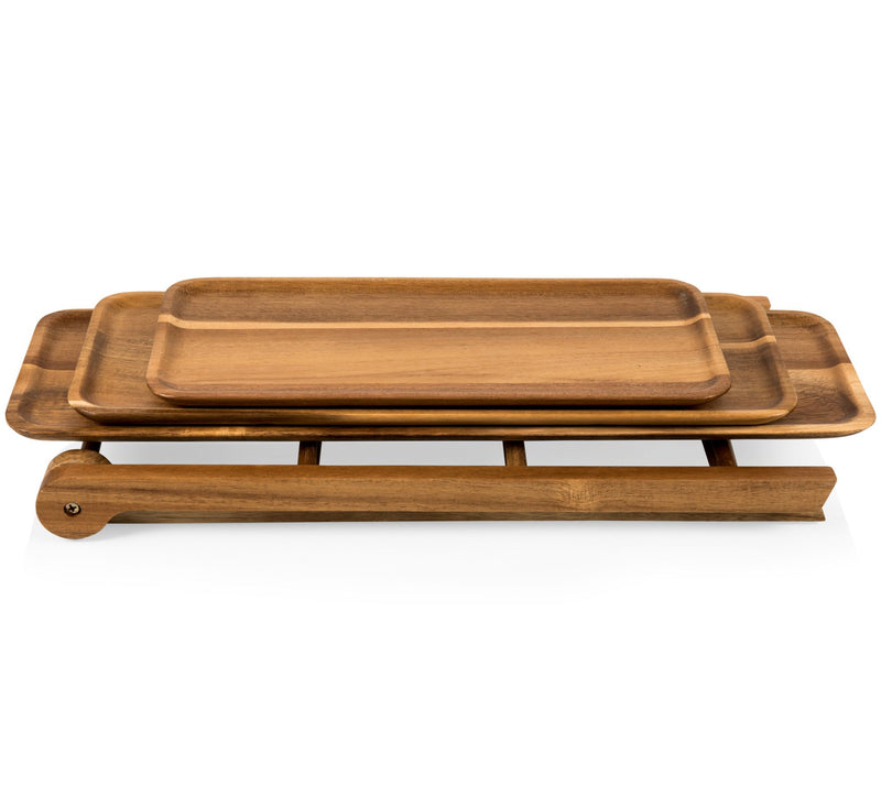 Picnic Time Acacia Wood 3-Tiered Serving Ladder — View 5