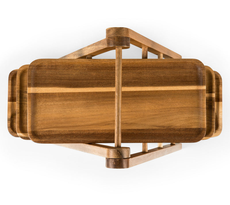Picnic Time Acacia Wood 3-Tiered Serving Ladder — View 3