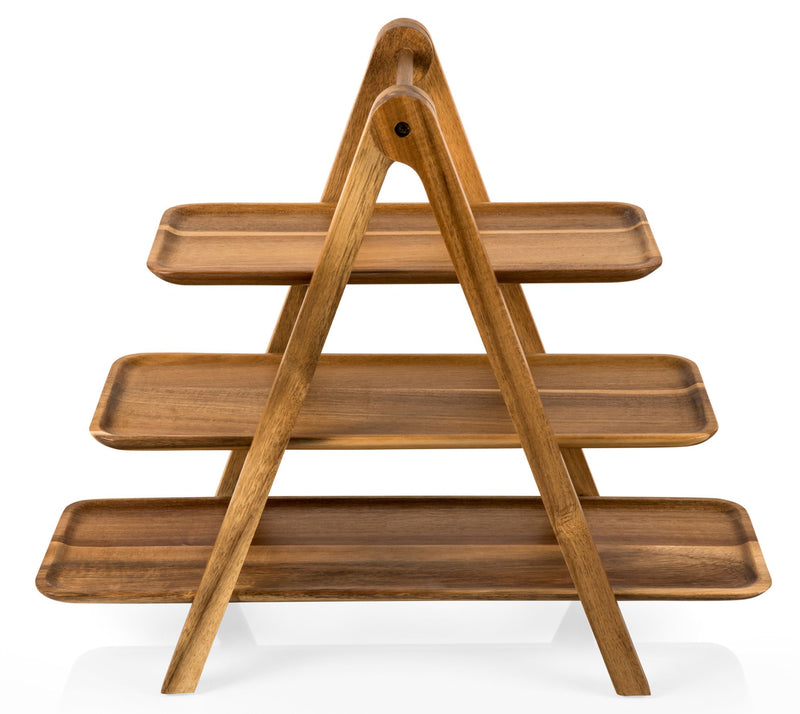 Picnic Time Acacia Wood 3-Tiered Serving Ladder — View 2