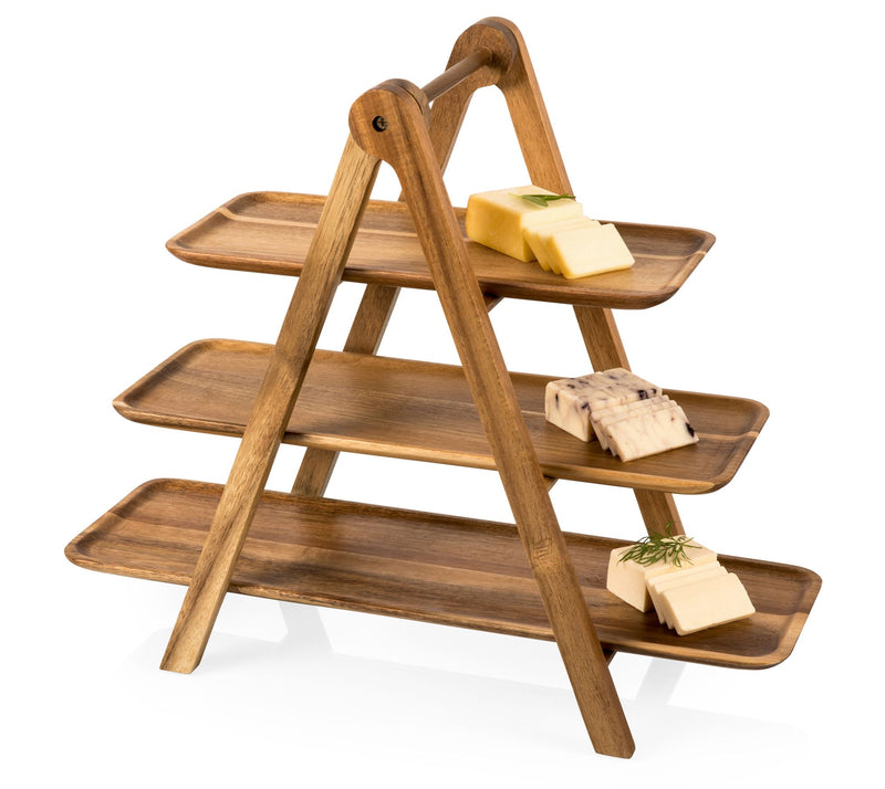 Picnic Time Acacia Wood 3-Tiered Serving Ladder — View 6