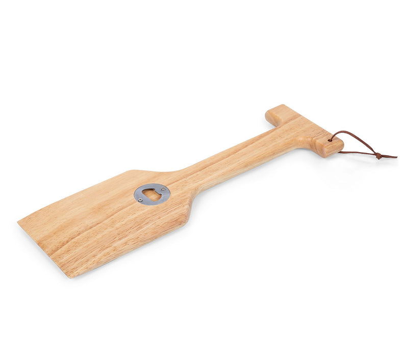Picnic Time Hardwood BBQ Grill Scraper with Bottle Opener — Main view