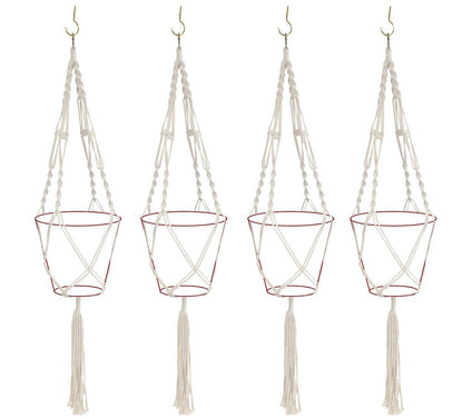 Sorbus Macrame Plant Hanger - 4-Pack