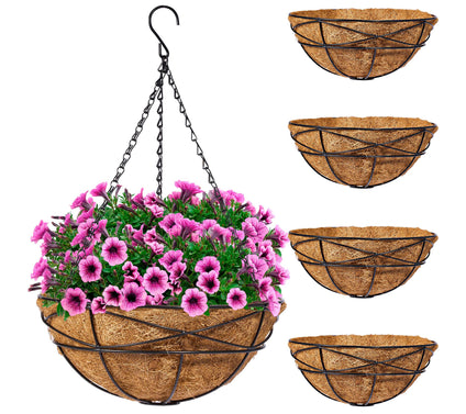 Sorbus 4-Pack Metal Hanging Planter Basket