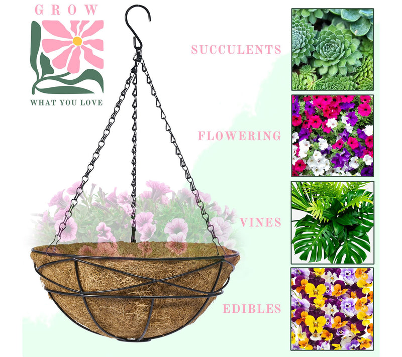 Sorbus 4-Pack Metal Hanging Planter Basket — View 3