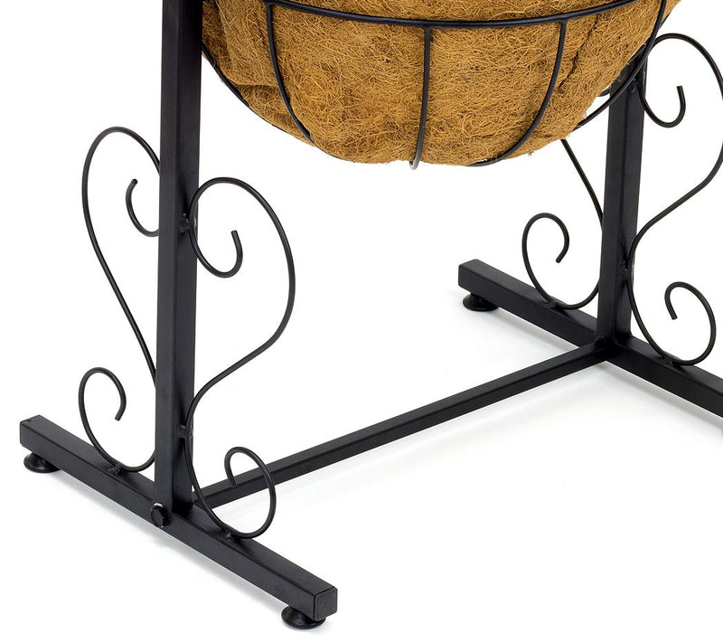 Sorbus Welcome Planter Basket Stand -  Black Metal — View 6