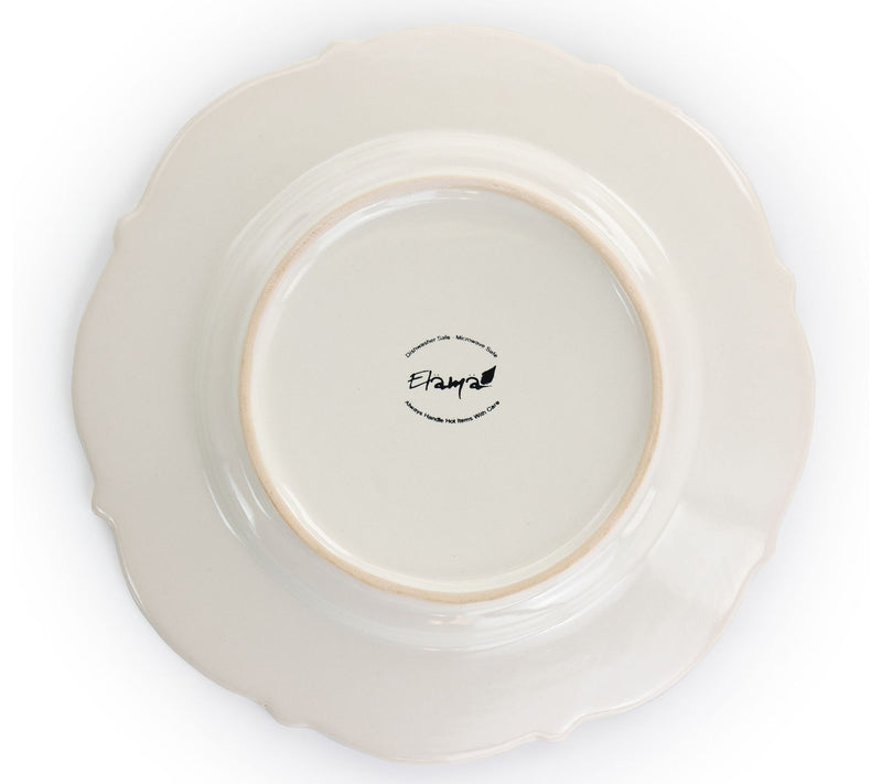 Elama 16-Piece Embossed Scalloped Stoneware Dinnerware Set — View 3