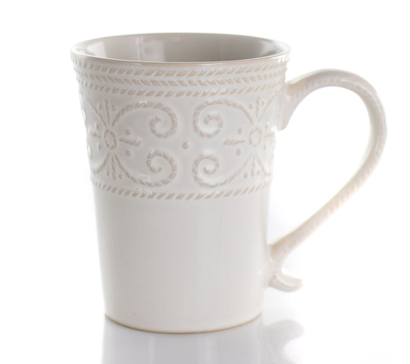 Elama 16-Piece Embossed Scalloped Stoneware Dinnerware Set — View 7