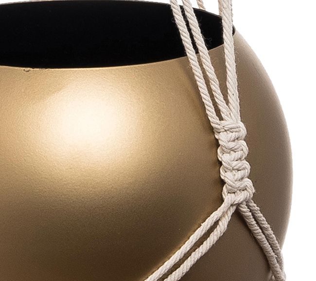 Foreside Home & Garden Round Metal Hanging Pot — View 2