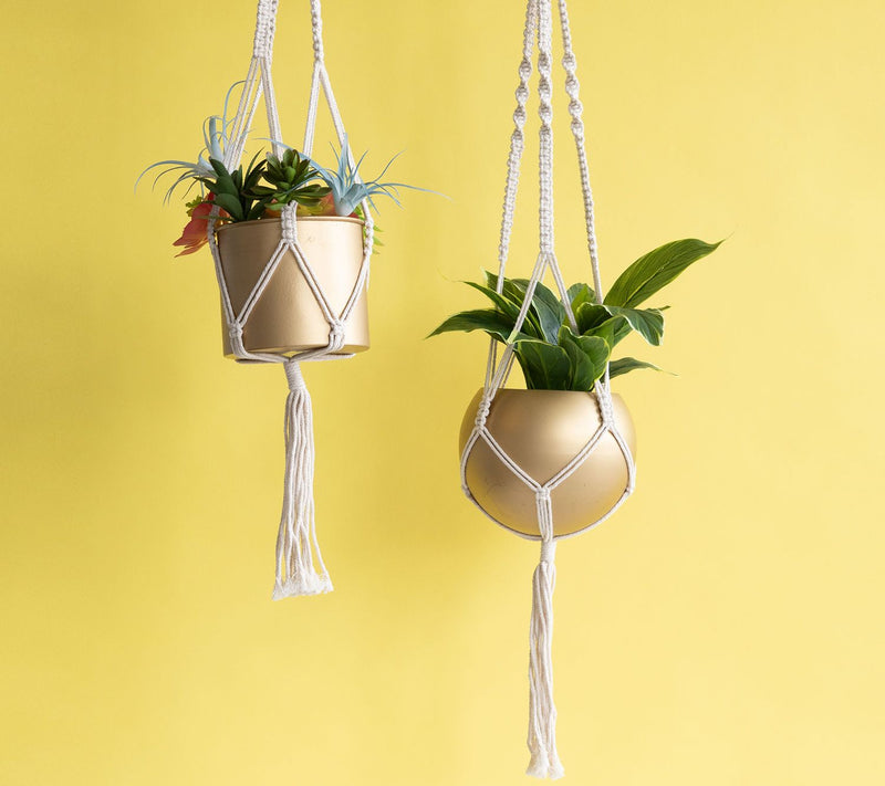 Foreside Home & Garden Round Metal Hanging Pot — View 3