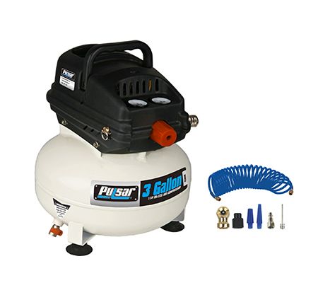 Pulsar 3-Gallon Air Compressor with Air Hose &6 Accessories — Main view