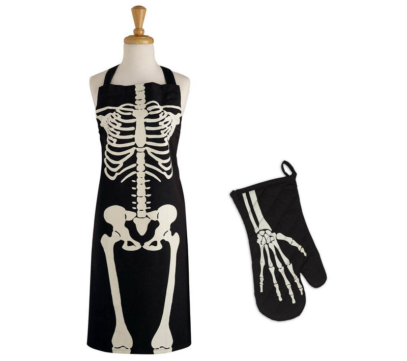 Design Imports Skeleton Apron & Oven Mitt Set — Main view