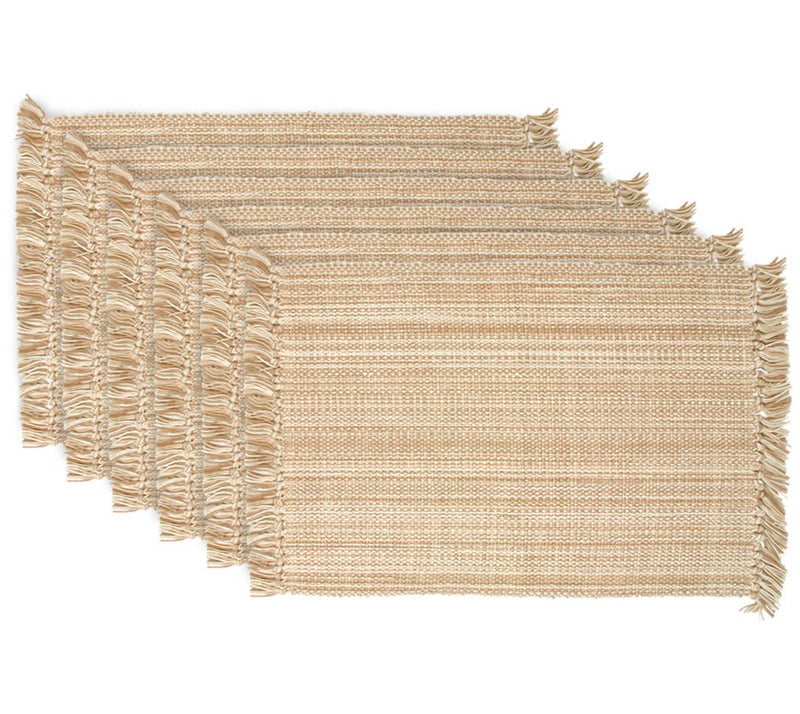 Design Imports Variegated Fringe Set of 6 Placemats — View 17
