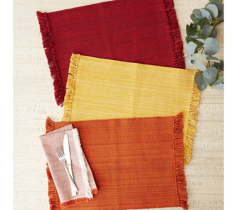 Design Imports Variegated Fringe Set of 6 Placemats — View 24