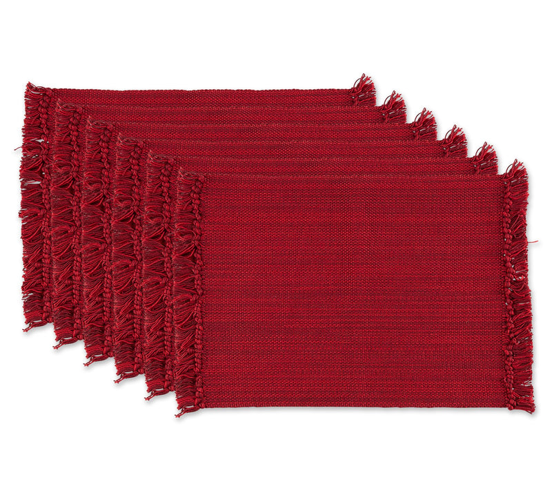 Design Imports Variegated Fringe Set of 6 Placemats — View 3
