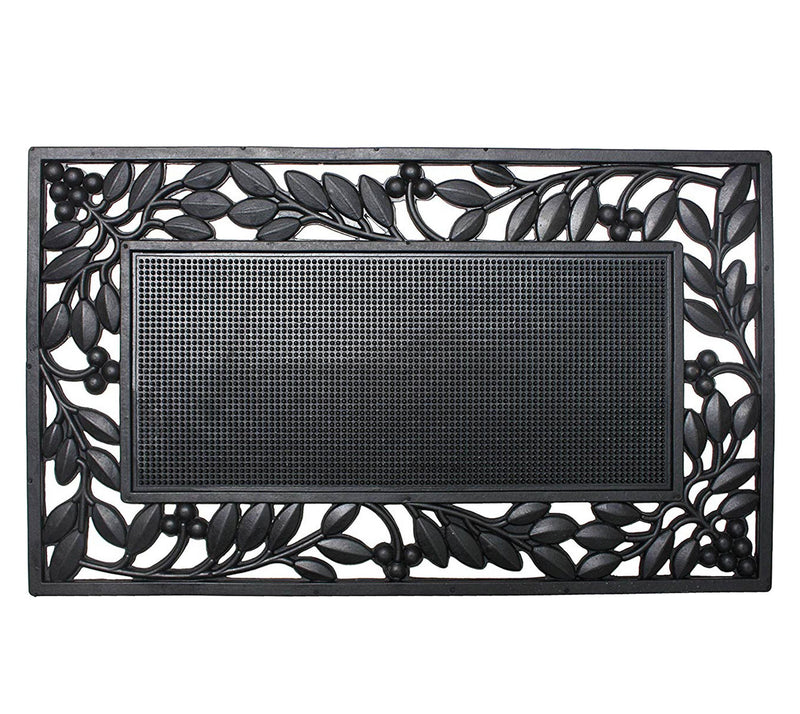 Leaf Border Rubber Doormat 18x30 — Main view