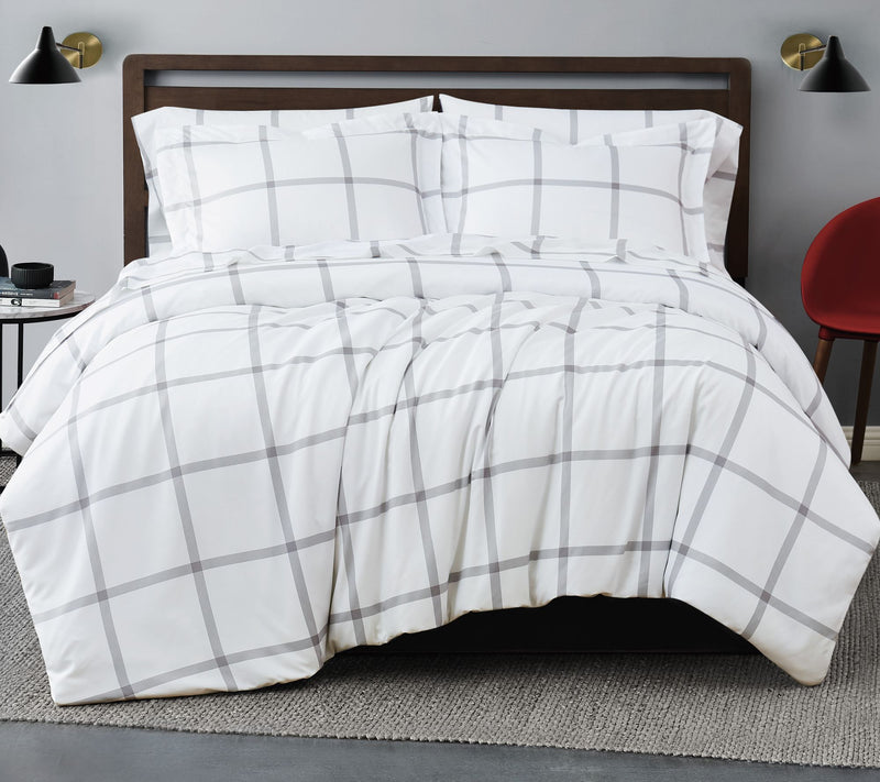 Truly Soft Printed Windowpane Full/Queen Comforter — View 5