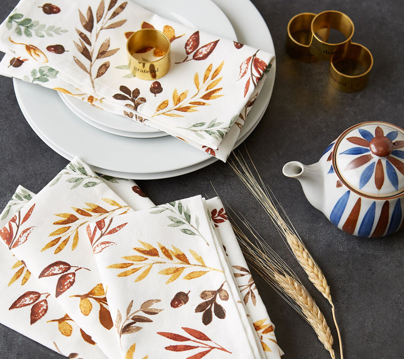 Design Imports Falling Leaves Print Napkin Set/6 — View 4