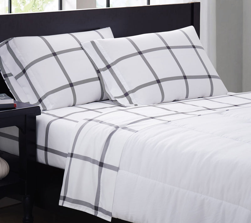 Truly Soft Printed Windowpane Twin XL Sheet Set — Main view