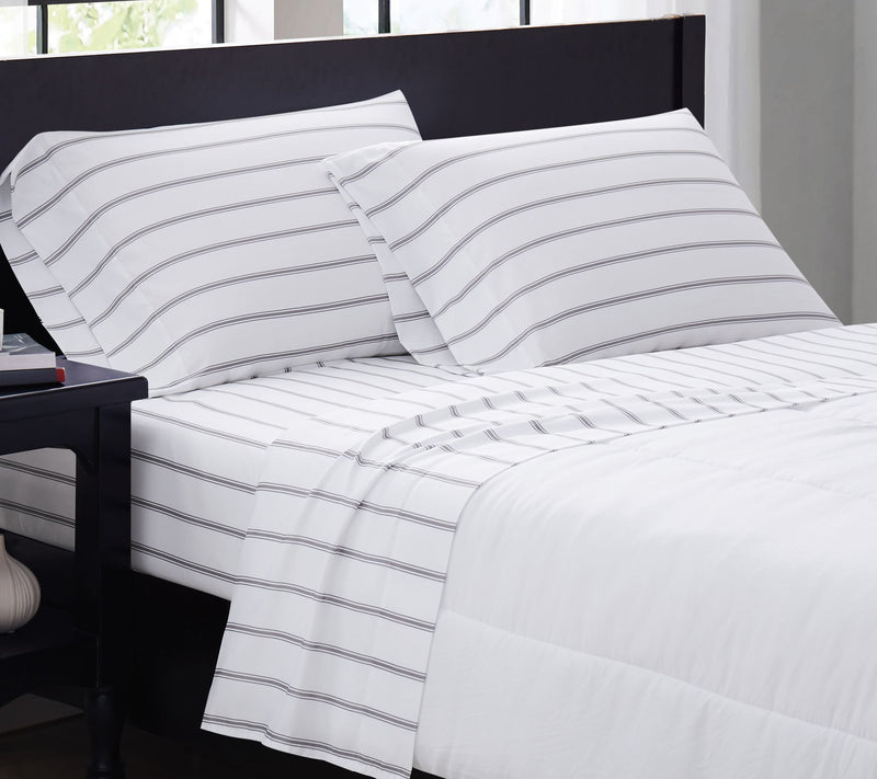 Truly Soft Ticking Stripe Twin Sheet Set — View 3