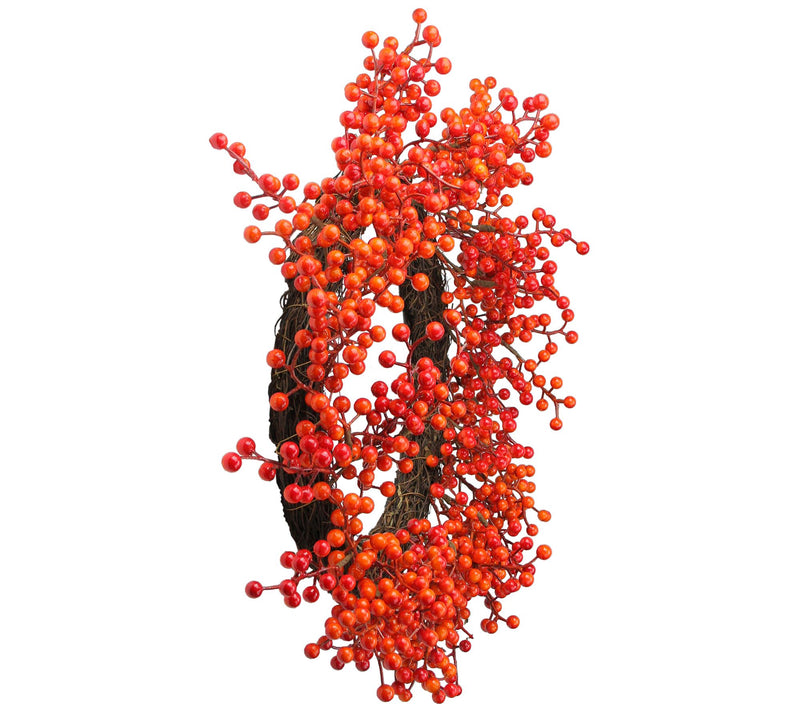 Northlight Red and Orange Berry Thanksgiving Wreath - 18" — View 2
