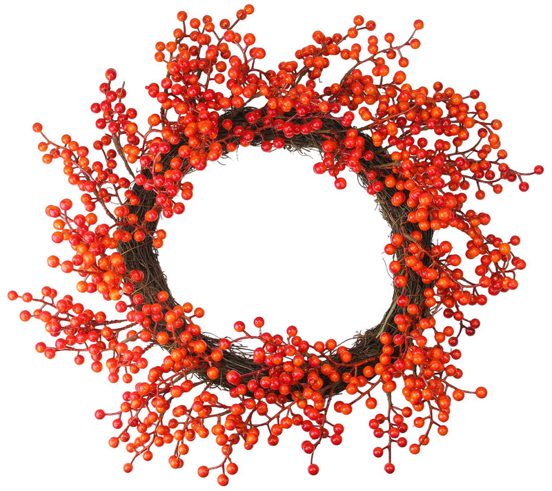 Northlight Red and Orange Berry Thanksgiving Wreath - 18" — Main view