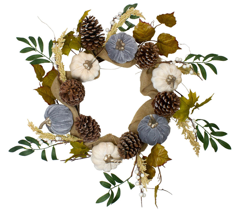 Northlight Pumpkins Foliage Grapevine Thanksgiving Wreath 24" — Main view
