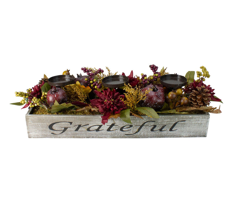 Northlight 24" Harvest Candleholder in "Grateful" Wooden Box — Main view