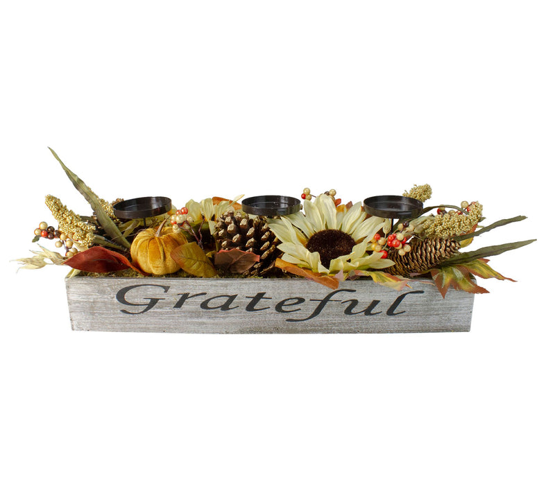 Northlight Harvest Flower Candleholder in "Grateful" Box — Main view