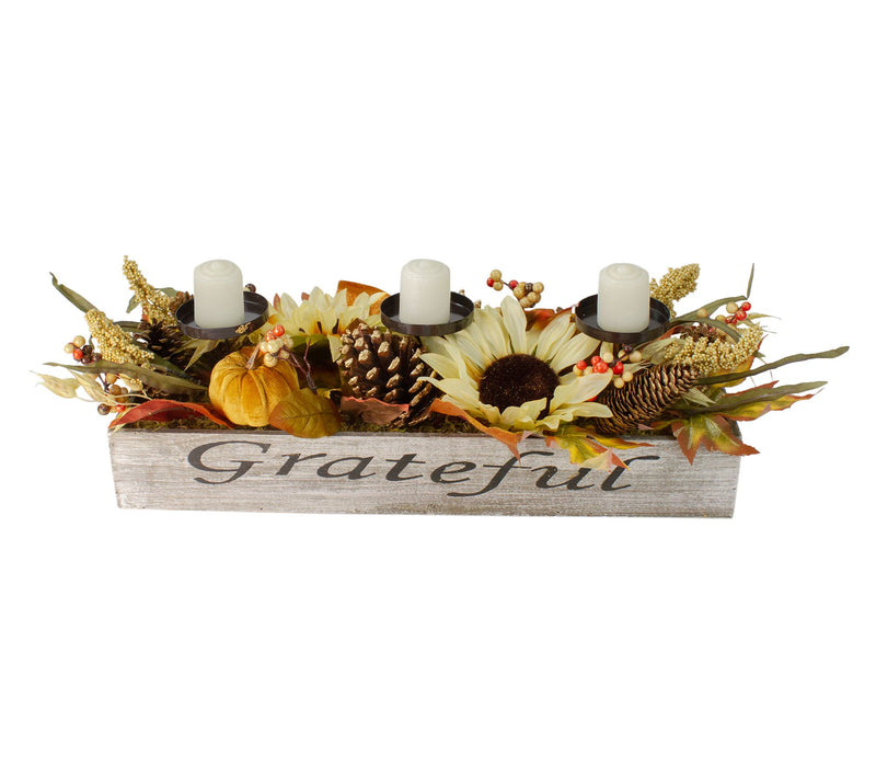 Northlight Harvest Flower Candleholder in "Grateful" Box — View 2