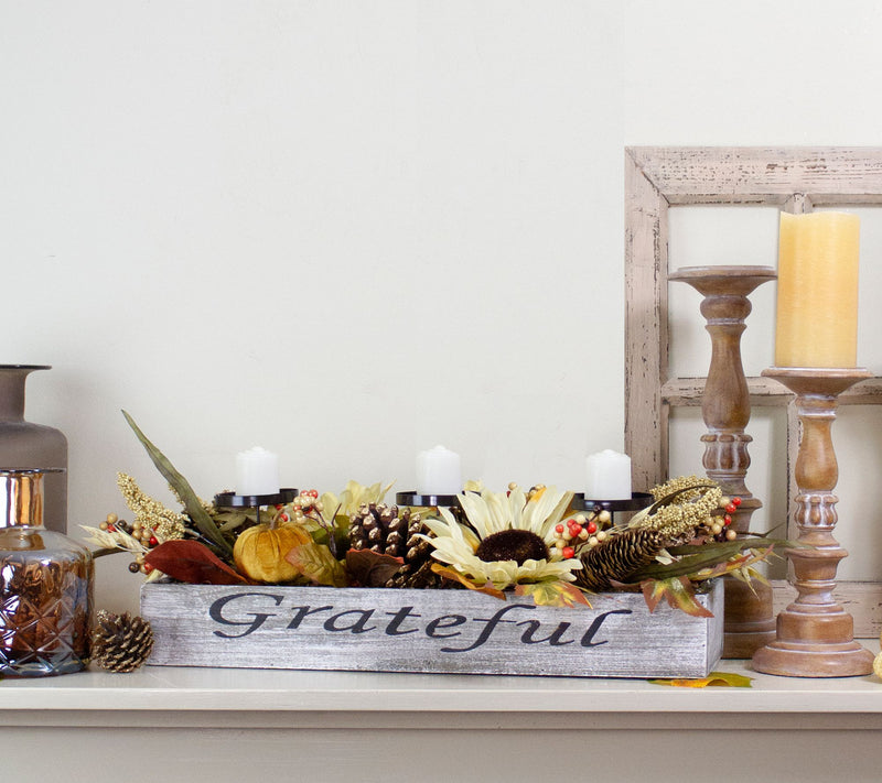 Northlight Harvest Flower Candleholder in "Grateful" Box — View 6