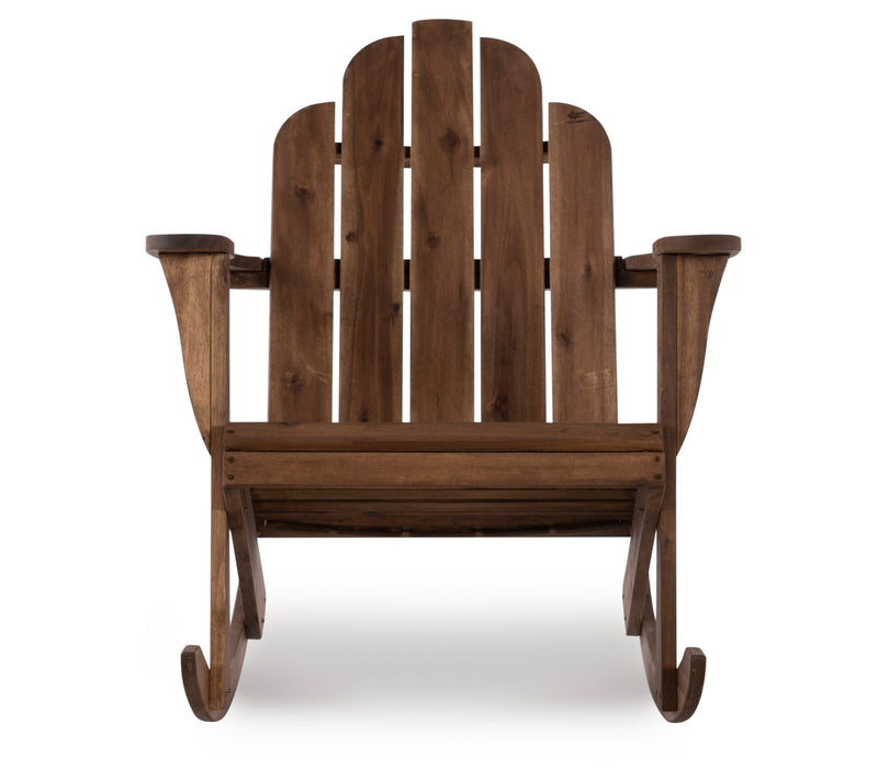Linon Home Silas Teak Adirondack Rocker w/Arm Rest & High Back — View 2