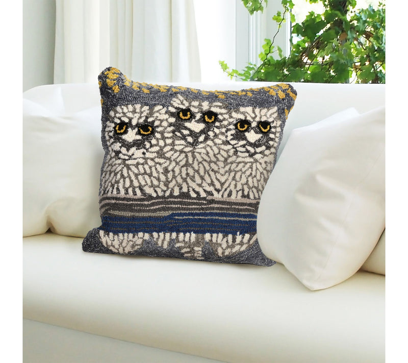 Lush Decor Frontporch Owls Pillow Night 18" Square — View 2