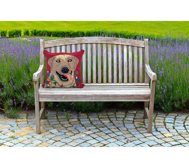 Lush Decor Frontporch Happy Holidays Pillow Red 18" Square — View 2