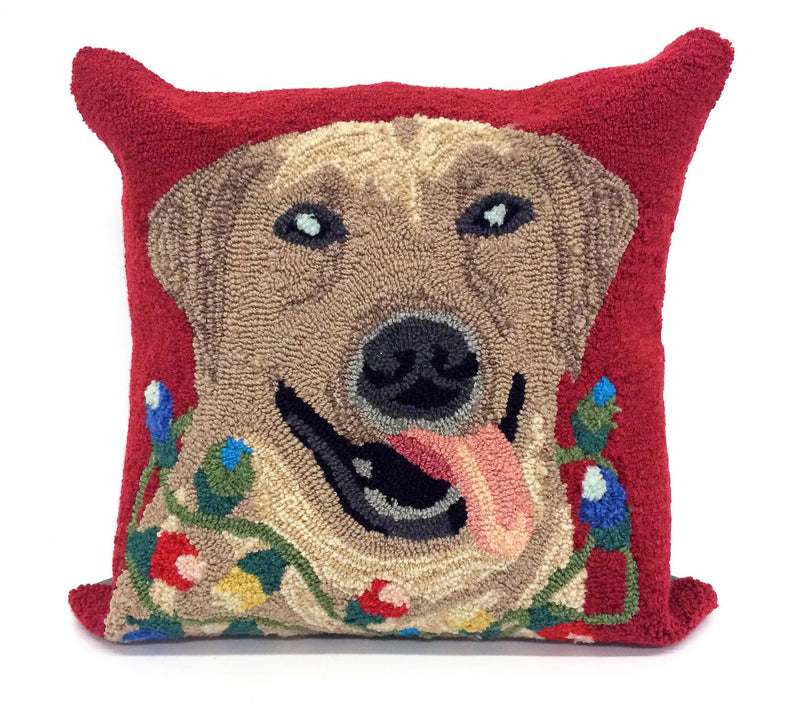 Lush Decor Frontporch Happy Holidays Pillow Red 18" Square — Main view