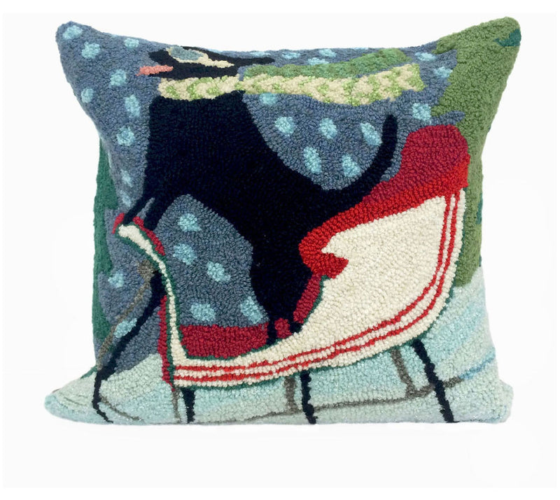 Lush Decor Frontporch Sledding Dog Pillow Multi 18" Square — Main view