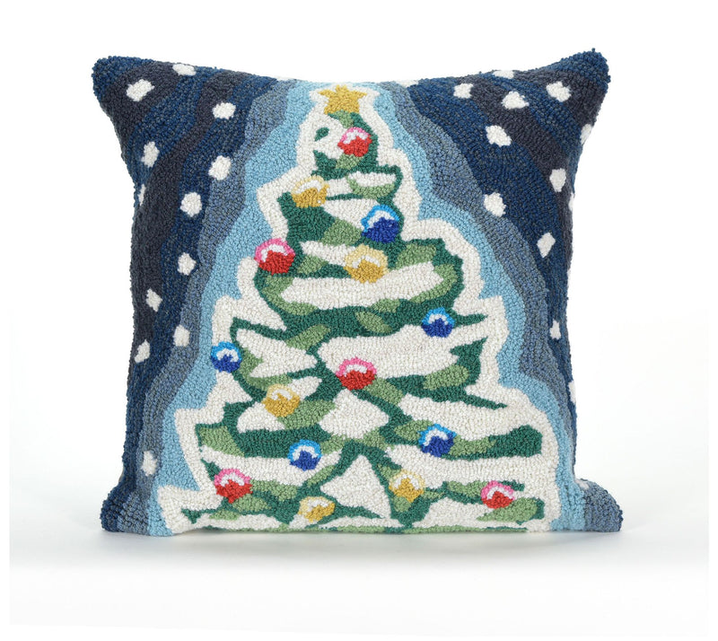Lush Decor Frontporch Xmas Tree Pillow Midnight 18" Square — Main view