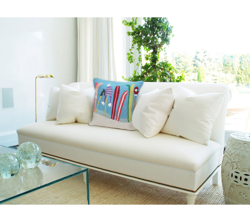 Lush Decor Frontporch Gone Skiing Pillow Blue8" Square — View 2
