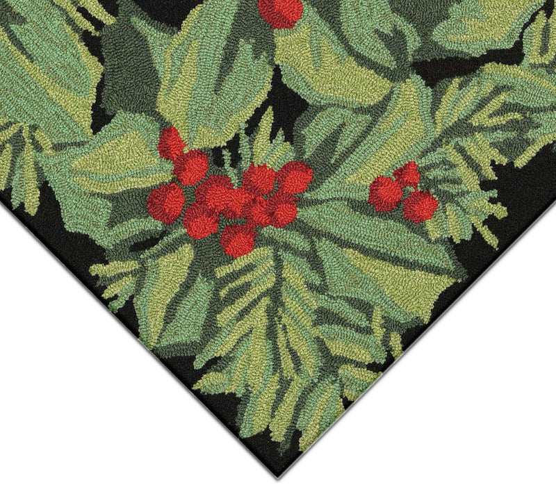 Lush Decor Frontporch Holly Berries Rug Black0" x 30" — View 3