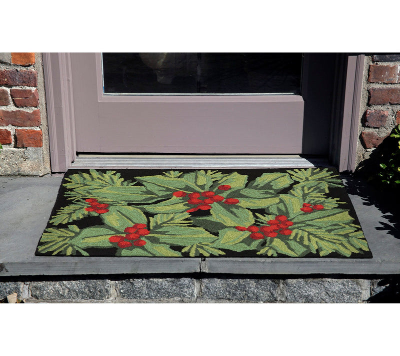 Lush Decor Frontporch Holly Berries Rug Black0" x 30" — View 2