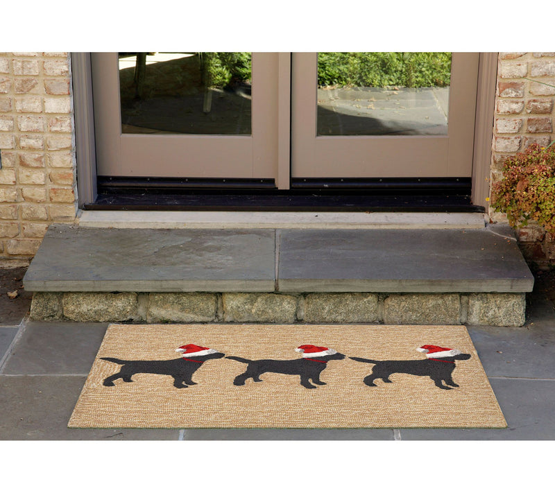 Lush Decor Frontporch 3 Dogs Christmas Rug Neutral 24" x 36" — View 2