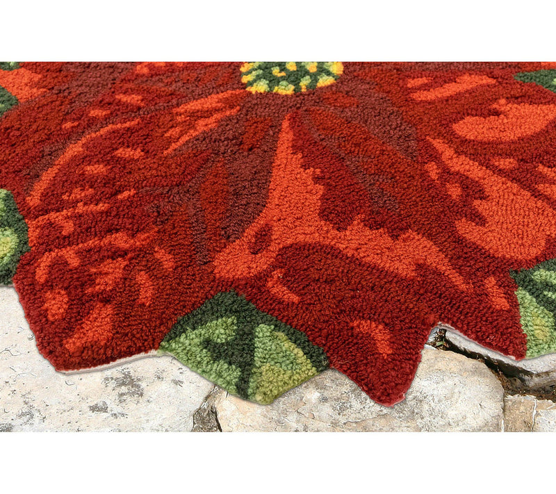Lush Decor Fro ntporch Poinset tia Rug Red 30" x 48" Half Rou — View 3
