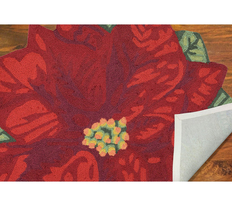 Lush Decor Fro ntporch Poinset tia Rug Red 30" x 48" Half Rou — View 6