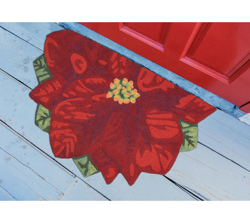 Lush Decor Fro ntporch Poinset tia Rug Red 30" x 48" Half Rou — View 2