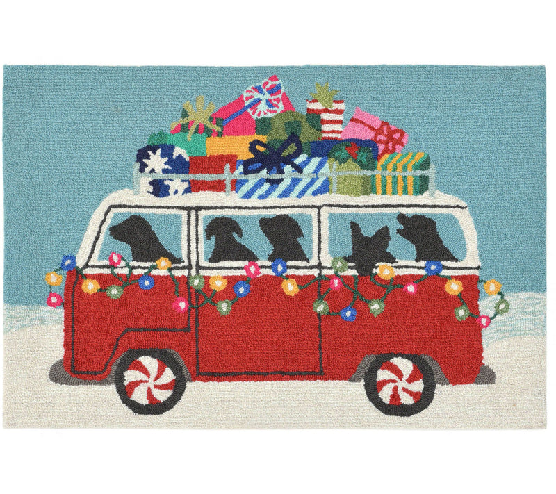Lush Decor Frontporch Happy Howlidays Rug Red4" x 36" — Main view