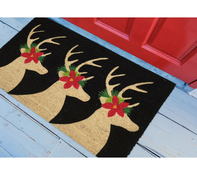 Lush Decor Natura Deer Mat Black 18" x 30" — View 2