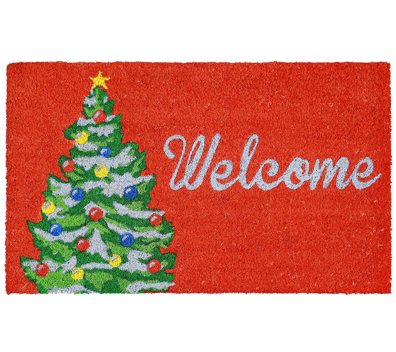 Lush Decor Natura Winter Welcome Mat Red 18" x30" — Main view