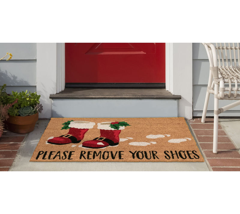 Lush Decor Natura Santa Boots Mat Natural 18"30" — View 2